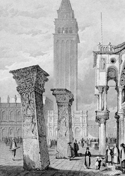 Markusplatz, Venedig, graviert von Edward John Roberts von Samuel Prout